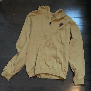 Half-Zip Hooded Sweatshirt in Mustard